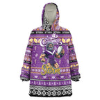 Personalized Storm Rugby Xmas Wearable Blanket Hoodie Australia NRL Mascot