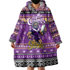 Personalized Storm Rugby Xmas Wearable Blanket Hoodie Australia NRL Mascot