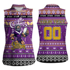 Personalized Storm Rugby Xmas Women Sleeveless Polo Shirt Australia NRL Mascot