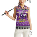 Personalized Storm Rugby Xmas Women Sleeveless Polo Shirt Australia NRL Mascot