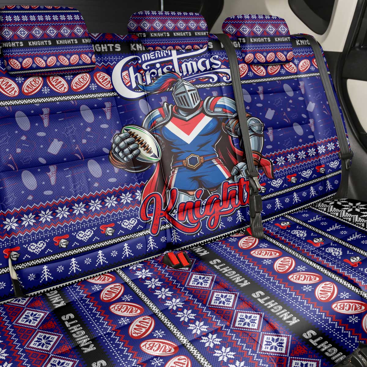 Knights Rugby Xmas Back Car Seat Cover Australia NRL Mascot
