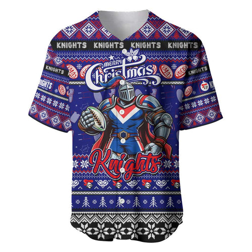 Personalized Knights Rugby Xmas Baseball Jersey Australia NRL Mascot