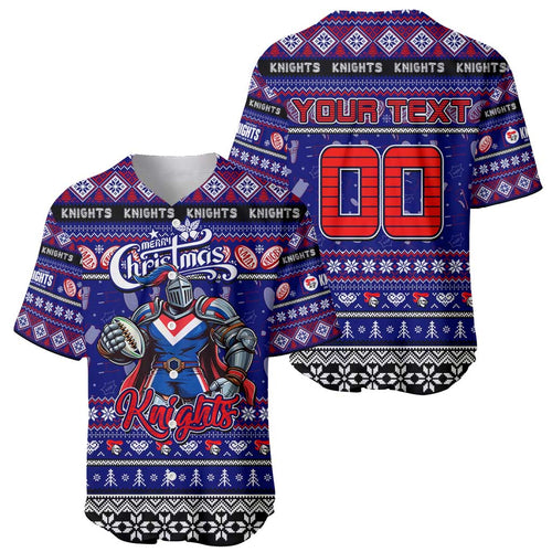 Personalized Knights Rugby Xmas Baseball Jersey Australia NRL Mascot