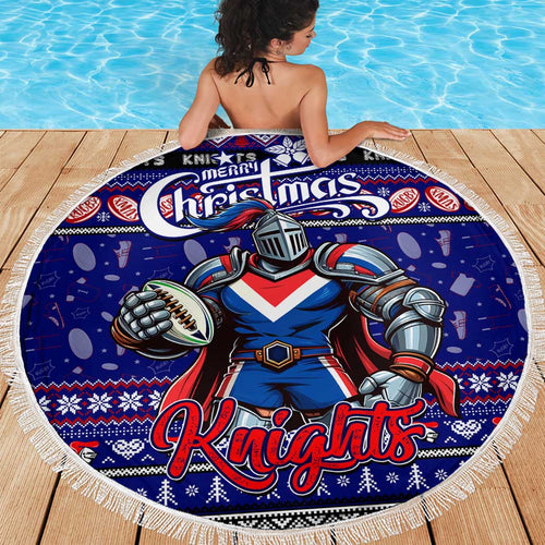 Knights Rugby Xmas Beach Blanket Australia NRL Mascot