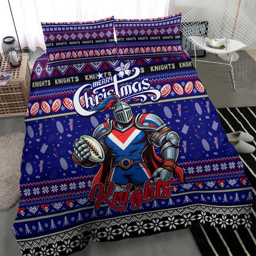 Knights Rugby Xmas Bedding Set Australia NRL Mascot