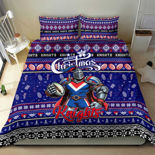 Knights Rugby Xmas Bedding Set Australia NRL Mascot
