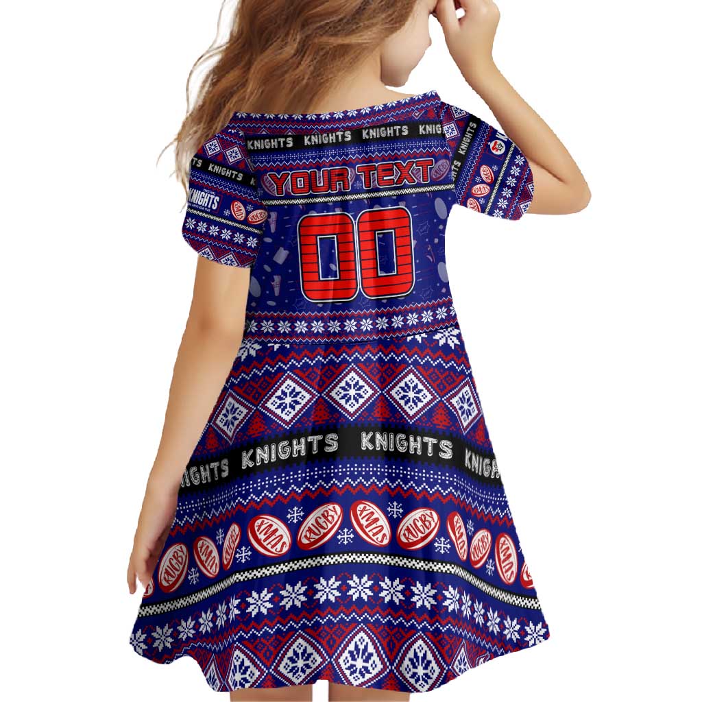 Personalized Knights Rugby Xmas Family Matching Mermaid Dress and Hawaiian Shirt Australia NRL Mascot