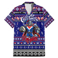 Personalized Knights Rugby Xmas Family Matching Mermaid Dress and Hawaiian Shirt Australia NRL Mascot