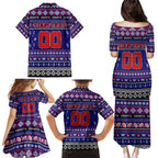 Personalized Knights Rugby Xmas Family Matching Puletasi and Hawaiian Shirt Australia NRL Mascot