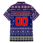 Personalized Knights Rugby Xmas Family Matching Puletasi and Hawaiian Shirt Australia NRL Mascot