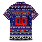 Personalized Knights Rugby Xmas Family Matching Short Sleeve Bodycon Dress and Hawaiian Shirt Australia NRL Mascot