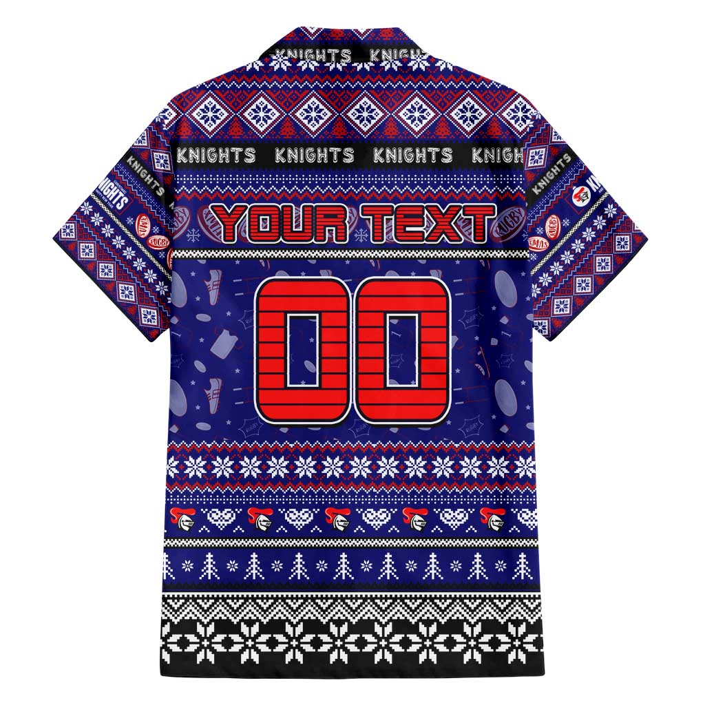 Personalized Knights Rugby Xmas Hawaiian Shirt Australia NRL Mascot