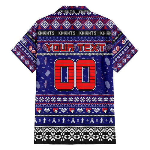 Personalized Knights Rugby Xmas Hawaiian Shirt Australia NRL Mascot