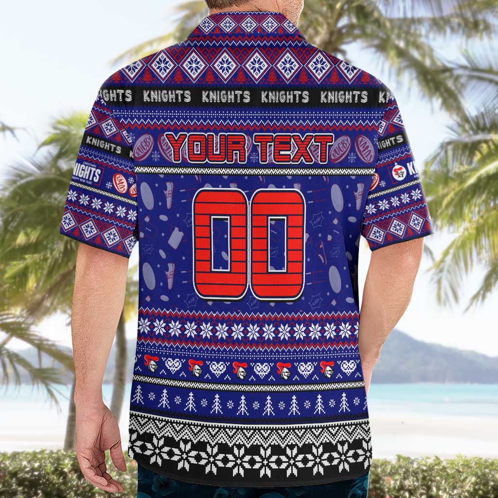 Personalized Knights Rugby Xmas Hawaiian Shirt Australia NRL Mascot