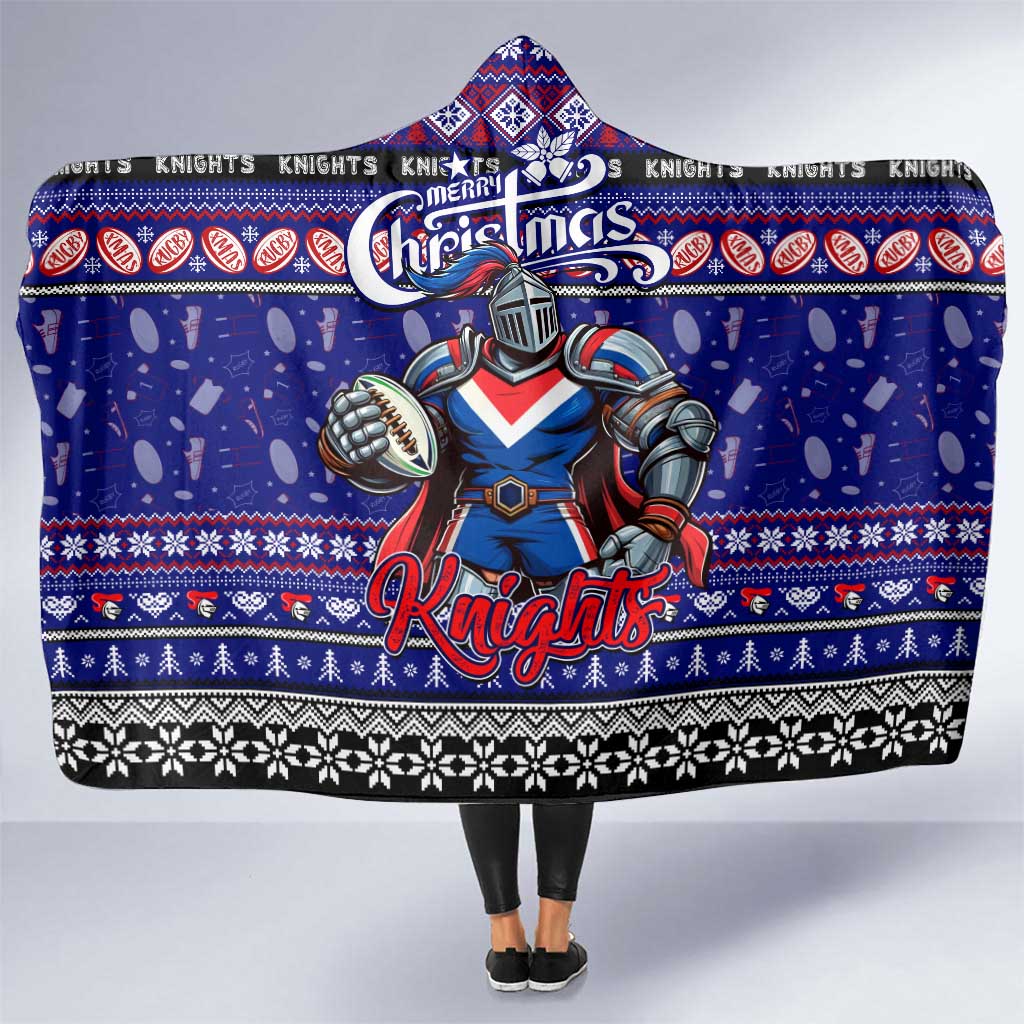 Knights Rugby Xmas Hooded Blanket Australia NRL Mascot