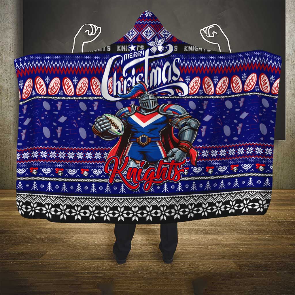 Knights Rugby Xmas Hooded Blanket Australia NRL Mascot