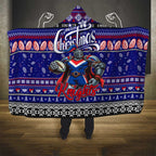 Knights Rugby Xmas Hooded Blanket Australia NRL Mascot