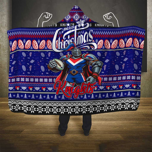 Knights Rugby Xmas Hooded Blanket Australia NRL Mascot