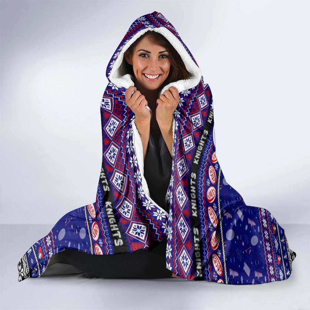 Knights Rugby Xmas Hooded Blanket Australia NRL Mascot