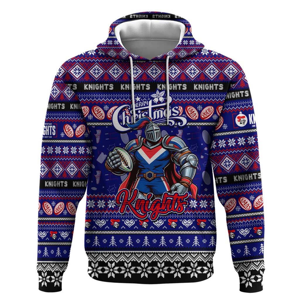 Personalized Knights Rugby Xmas Hoodie Australia NRL Mascot