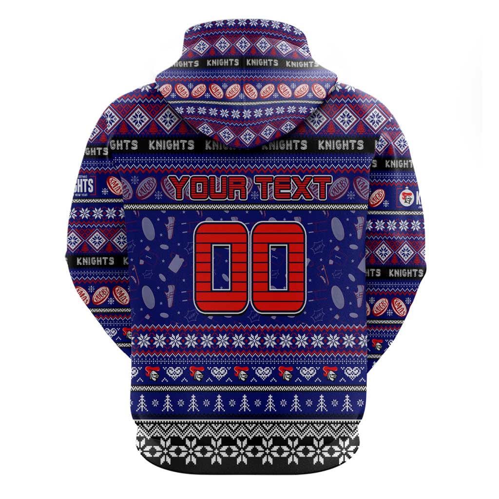 Personalized Knights Rugby Xmas Hoodie Australia NRL Mascot