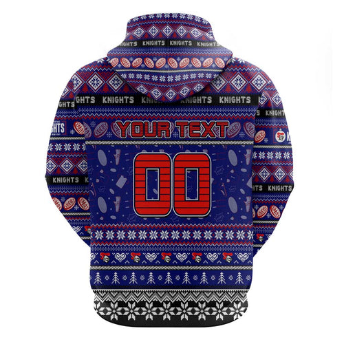 Personalized Knights Rugby Xmas Hoodie Australia NRL Mascot