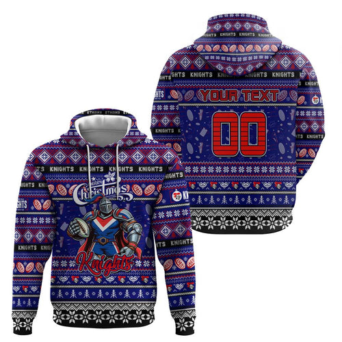 Personalized Knights Rugby Xmas Hoodie Australia NRL Mascot