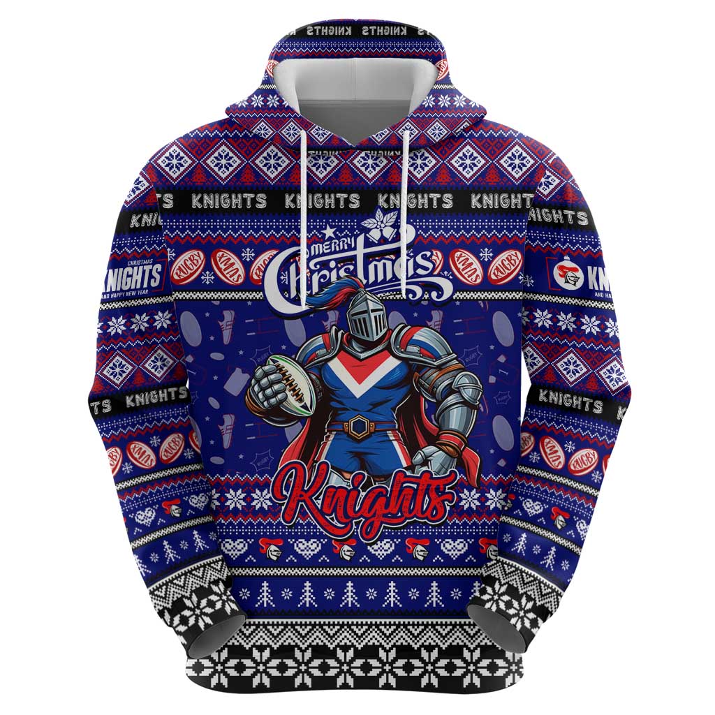 Personalized Knights Rugby Xmas Hoodie Australia NRL Mascot