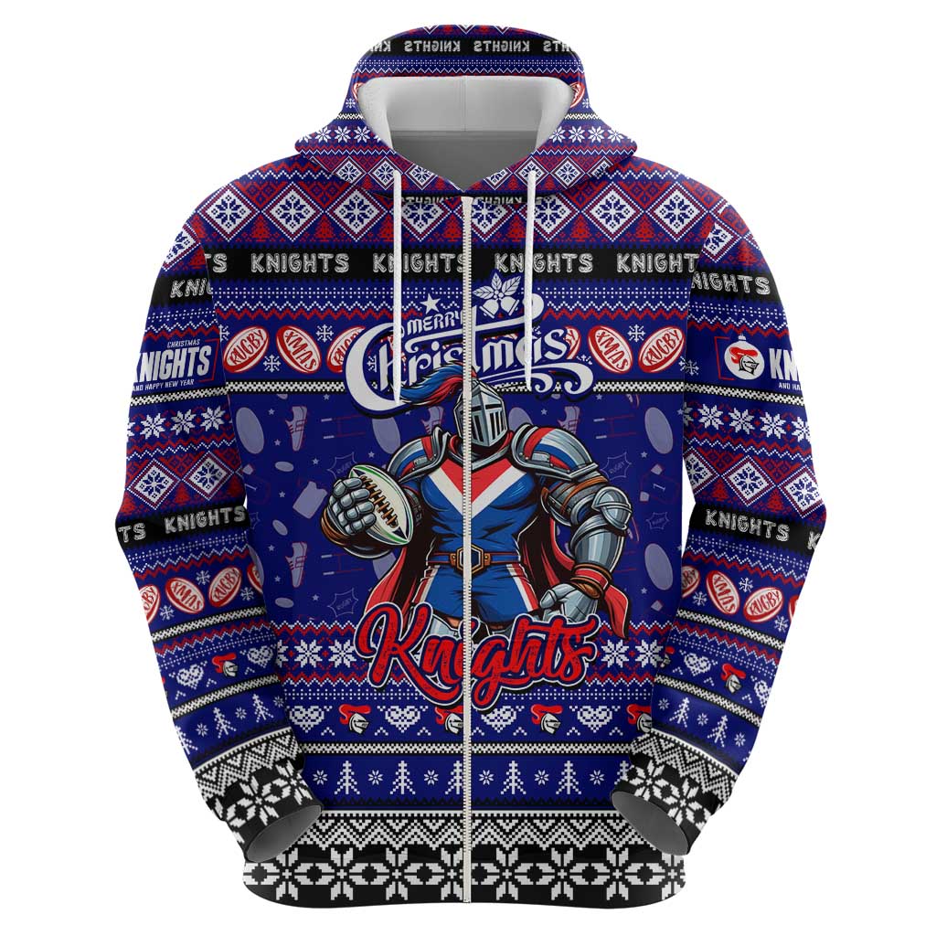 Personalized Knights Rugby Xmas Hoodie Australia NRL Mascot