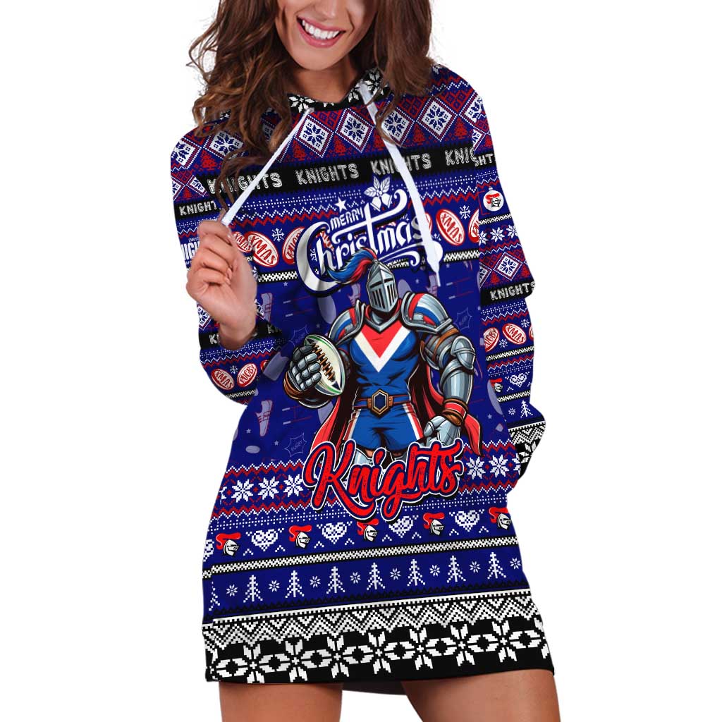 Personalized Knights Rugby Xmas Hoodie Dress Australia NRL Mascot