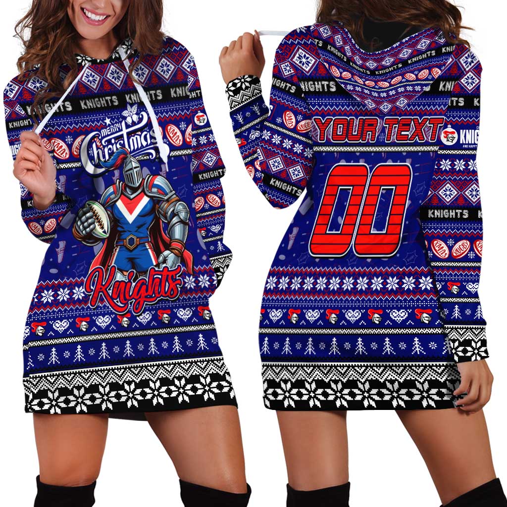 Personalized Knights Rugby Xmas Hoodie Dress Australia NRL Mascot