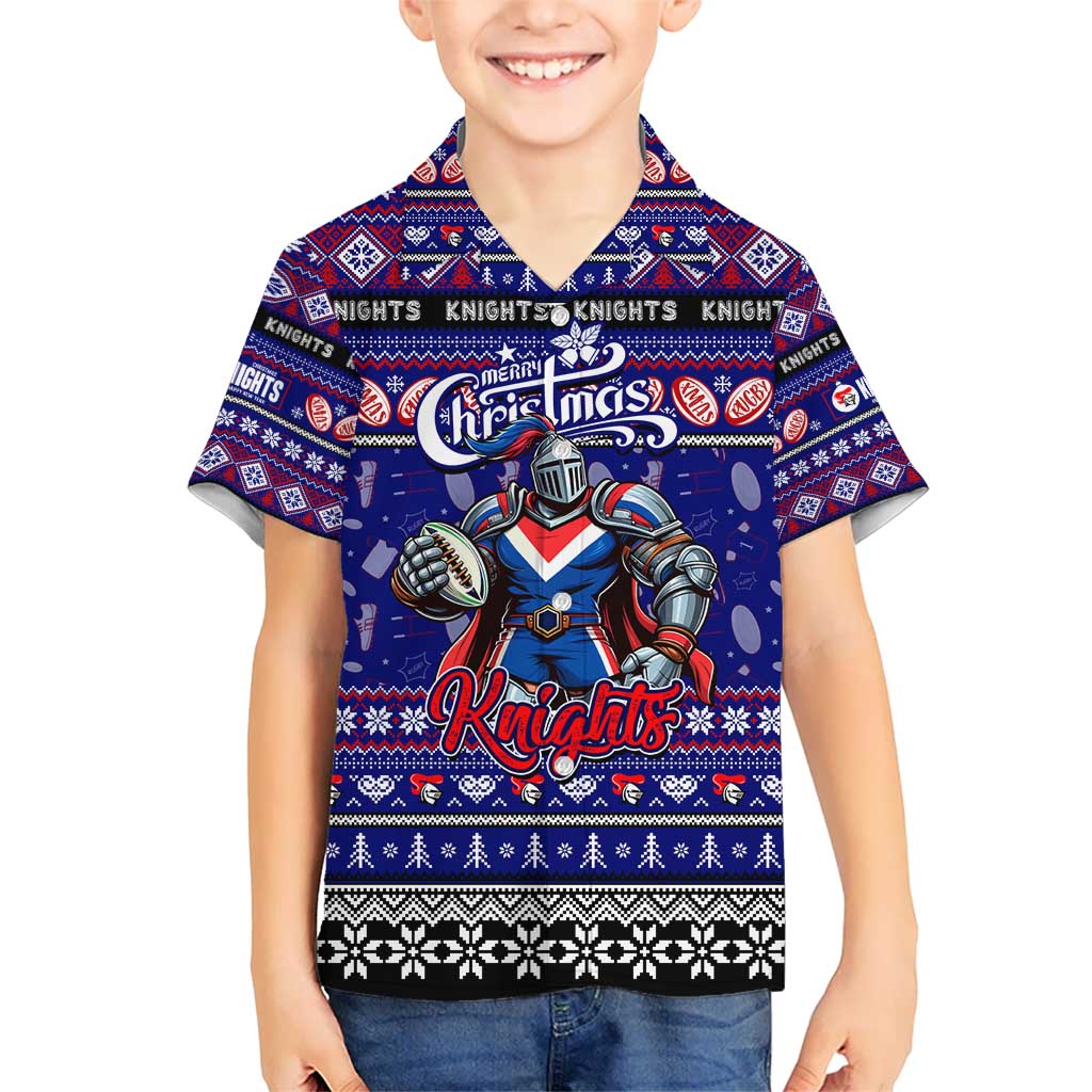 Personalized Knights Rugby Xmas Kid Hawaiian Shirt Australia NRL Mascot
