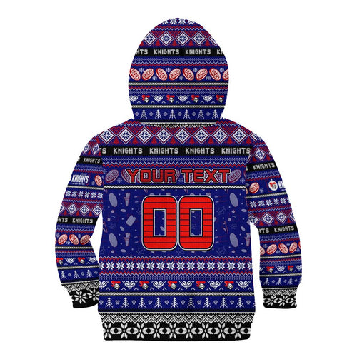 Personalized Knights Rugby Xmas Kid Hoodie Australia NRL Mascot