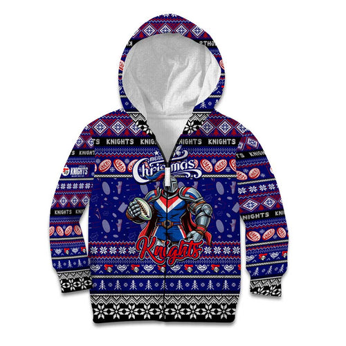 Personalized Knights Rugby Xmas Kid Hoodie Australia NRL Mascot