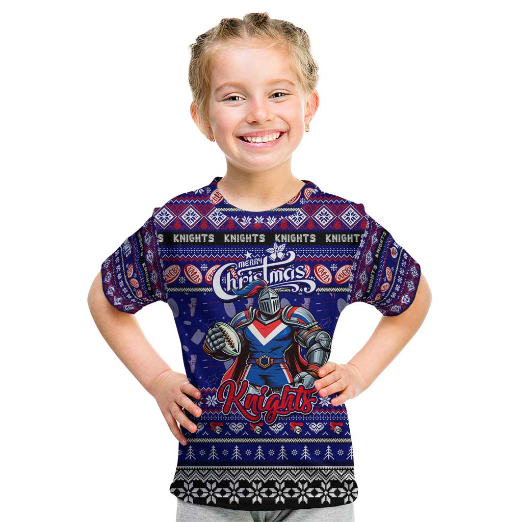 Personalized Knights Rugby Xmas Kid T Shirt Australia NRL Mascot
