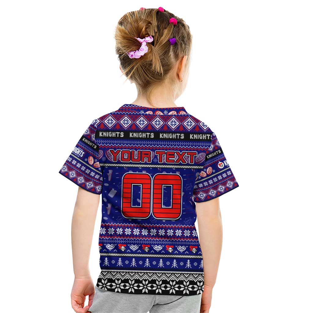Personalized Knights Rugby Xmas Kid T Shirt Australia NRL Mascot