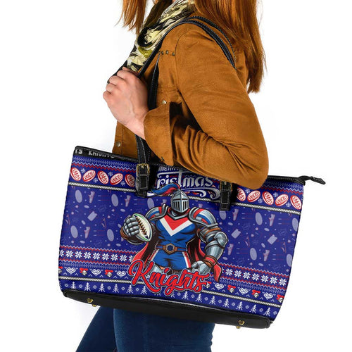 Knights Rugby Xmas Leather Tote Bag Australia NRL Mascot