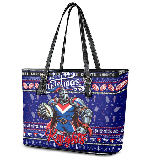 Knights Rugby Xmas Leather Tote Bag Australia NRL Mascot