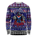 Personalized Knights Rugby Xmas Long Sleeve Shirt Australia NRL Mascot