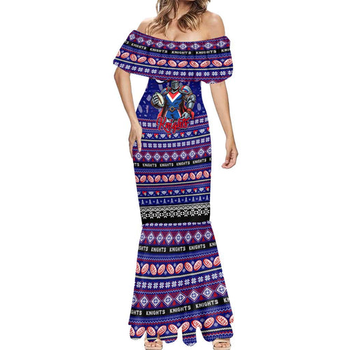 Personalized Knights Rugby Xmas Mermaid Dress Australia NRL Mascot