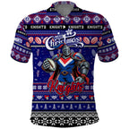 Personalized Knights Rugby Xmas Polo Shirt Australia NRL Mascot