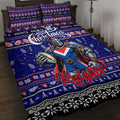 Knights Rugby Xmas Quilt Bed Set Australia NRL Mascot
