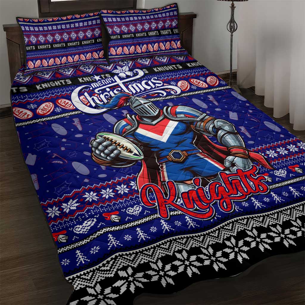Knights Rugby Xmas Quilt Bed Set Australia NRL Mascot