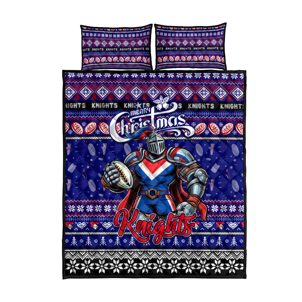 Knights Rugby Xmas Quilt Bed Set Australia NRL Mascot