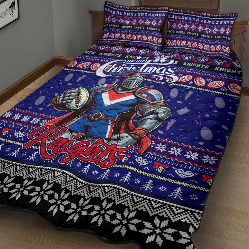Knights Rugby Xmas Quilt Bed Set Australia NRL Mascot