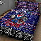 Knights Rugby Xmas Quilt Bed Set Australia NRL Mascot