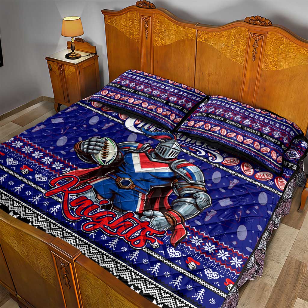 Knights Rugby Xmas Quilt Bed Set Australia NRL Mascot
