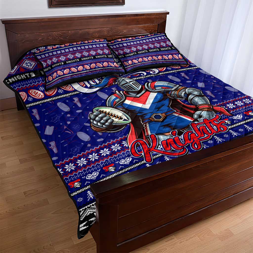 Knights Rugby Xmas Quilt Bed Set Australia NRL Mascot