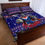 Knights Rugby Xmas Quilt Bed Set Australia NRL Mascot