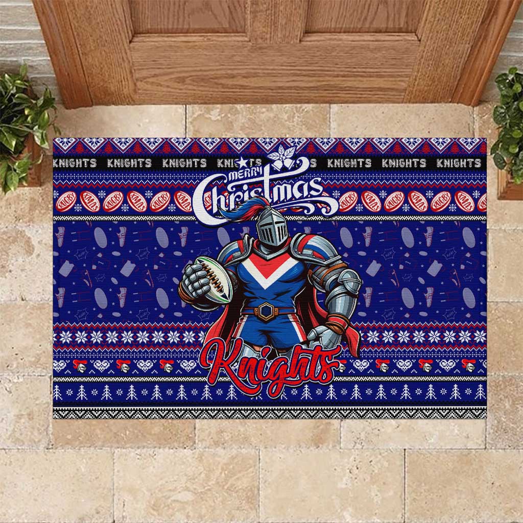 Knights Rugby Xmas Rubber Doormat Australia NRL Mascot